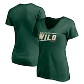 NHL Green Minnesota Wild Women's Mascot In Bounds V-Neck T-Shirt