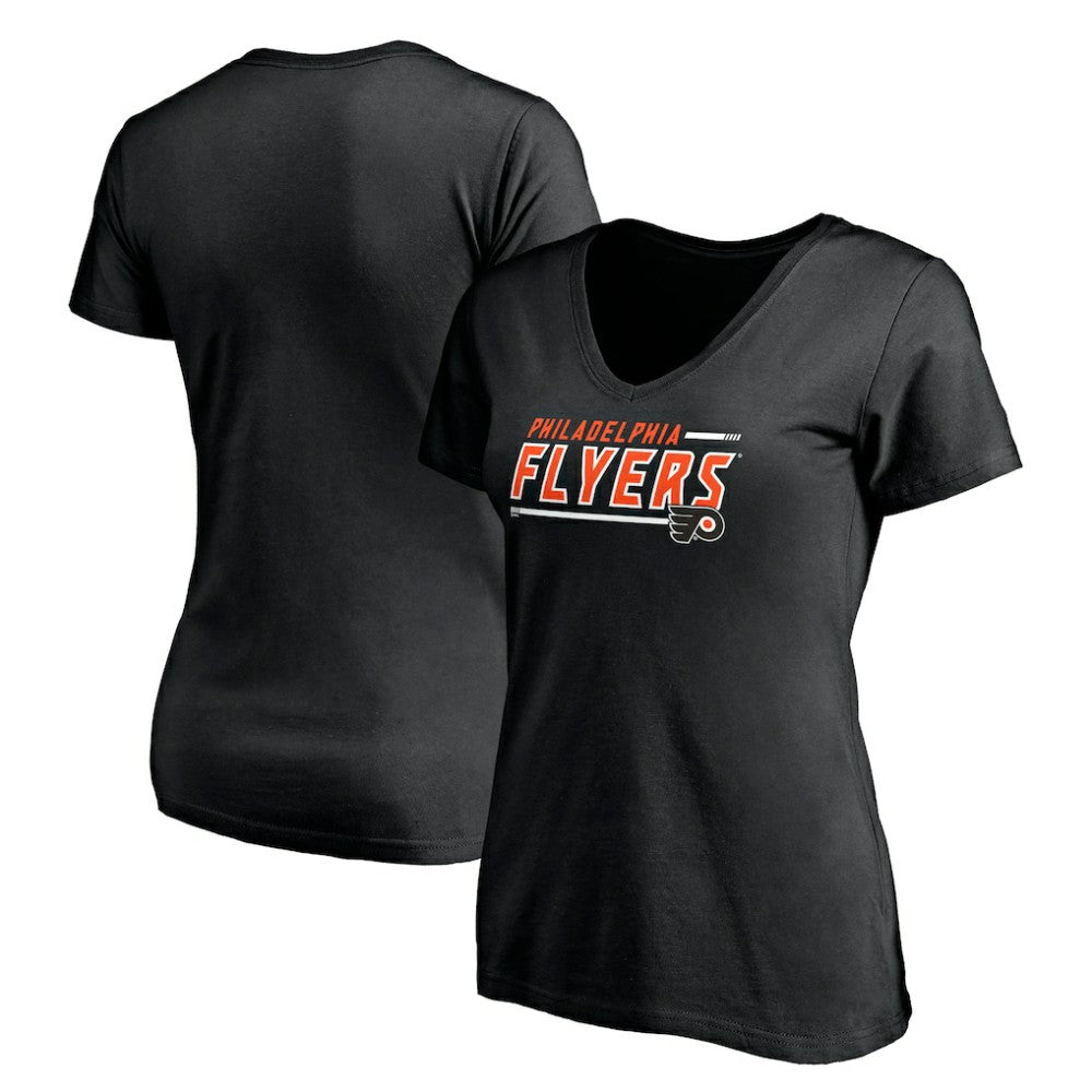 NHL Black Philadelphia Flyers Women's Mascot In Bounds V-Neck T-Shirt