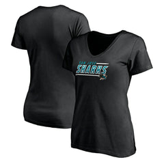 NHL Black San Jose Sharks Women's Mascot In Bounds V-Neck T-Shirt