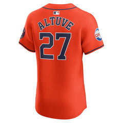 MLB Jose Altuve Houston Astros Nike Alternate Elite Sponsor Patch Player Jersey
