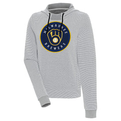 MLB Milwaukee Brewers Antigua Women's Axe Bunker Tri-Blend Pullover Hoodie