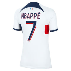 Kylian Mbappe Paris Saint-Germain Women's 2023/24 Away Stadium Replica Player Jersey - Nike White