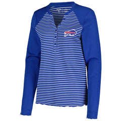 Antigua Women's Maverick Waffle Henley Long Sleeve T-Shirt - Buffalo Bills