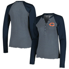 Antigua Women's Maverick Waffle Henley Long Sleeve T-Shirt - Chicago Bears