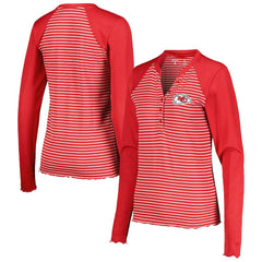 Antigua Women's Maverick Waffle Henley Long Sleeve T-Shirt - Kansas City Chiefs
