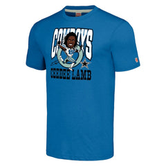 CeeDee Lamb Homage Unisex Caricature Player Tri-Blend T-Shirt - Dallas Cowboys