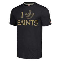 Homage Unisex The NFL ASL Collection by Love Sign Tri-Blend T-Shirt - New Orleans Saints
