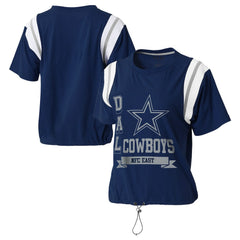WEAR by Erin Andrews Women's Cinched Colorblock T-Shirt - Dallas Cowboys