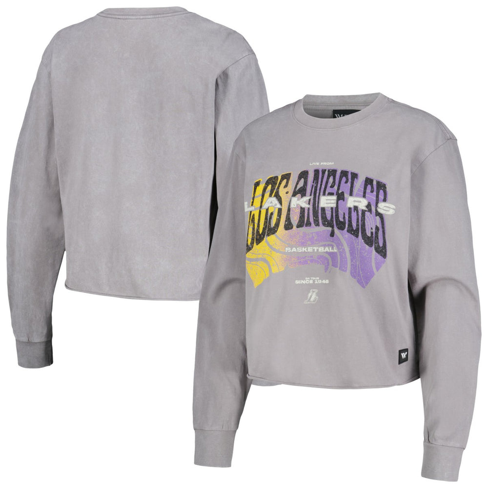NBA Los Angeles Lakers The Wild Collective Women's Band Cropped Long Sleeve T-Shirt