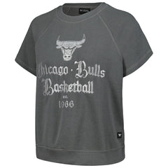 NBA Chicago Bulls The Wild Collective Women's Embroidered Fleece Raglan Short Sleeve Pullover Sweatshirt sale