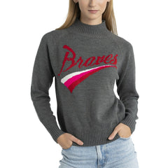 MLB Atlanta Braves Lusso Women's Serena Raglan Pullover Sweater