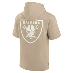 Unisex Elements Super Soft Fleece Short Sleeve Pullover Hoodie - Las Vegas Raiders
