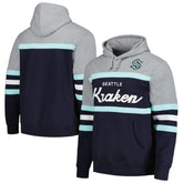 NHL Deep Sea Blue/Gray Seattle Kraken Head Coach Pullover Hoodie