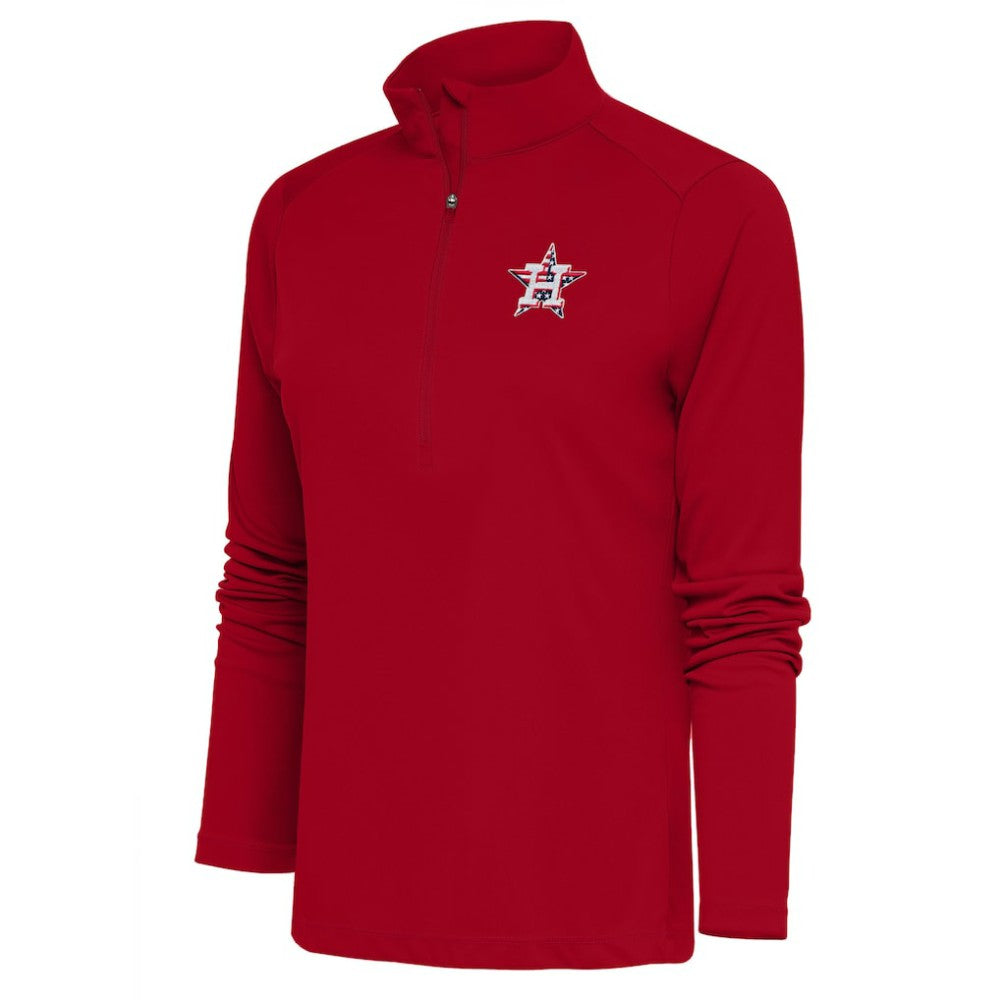 MLB Houston Astros Antigua Women's Patriotic Tribute Half-Zip Pullover Top