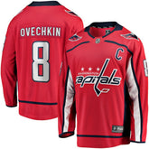 NHL Red Alexander Ovechkin Washington Capitals Fanatics Captain Patch Home Breakaway Jersey