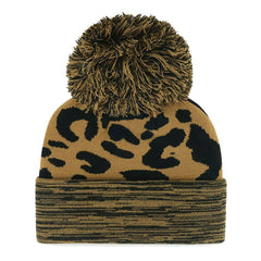 MLB Washington Nationals '47 Women's Leopard Rosette Cuffed Knit Hat with Pom