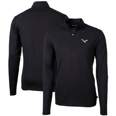 Cutter & Buck Gridiron Classics Big & Tall Virtue Eco Pique Recycled Quarter-Zip Pullover Top - Philadelphia Eagles