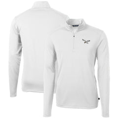 Cutter & Buck Gridiron Classics Big & Tall Virtue Eco Pique Recycled Quarter-Zip Pullover Top - Philadelphia Eagles
