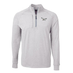 Cutter & Buck Gridiron Classics Big & Tall Adapt Eco Knit Heather Quarter-Zip Pullover Top - Philadelphia Eagles