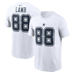 CeeDee Lamb Player Name & Number T-Shirt - Dallas Cowboys