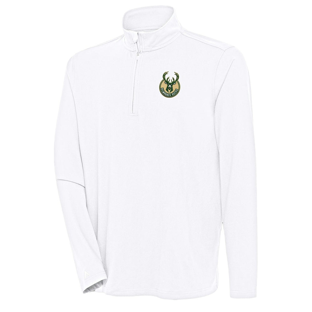 NBA Milwaukee Bucks Antigua Hunk Quarter-Zip Pullover Top