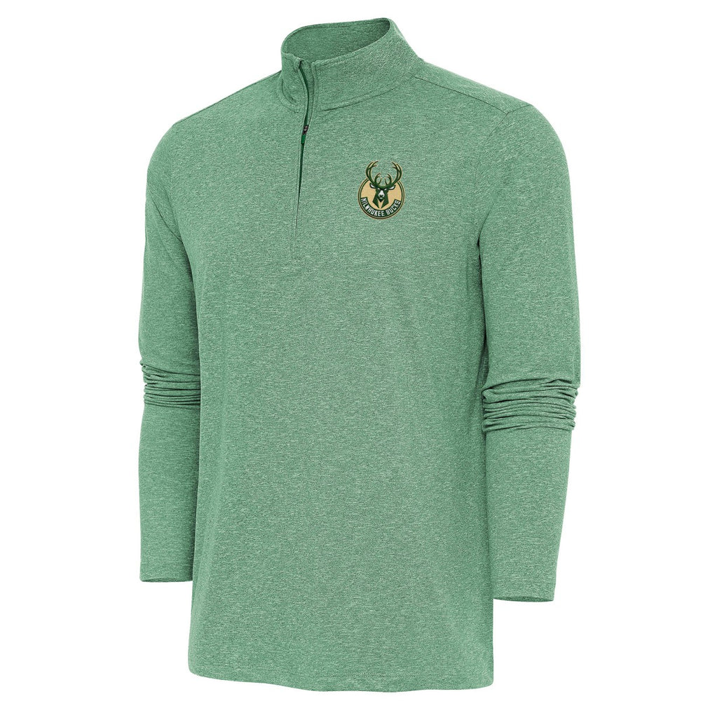 NBA Milwaukee Bucks Antigua Hunk Quarter-Zip Pullover Top