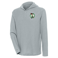 NBA Boston Celtics Antigua Strong Hold Long Sleeve Henley Hoodie T-Shirt