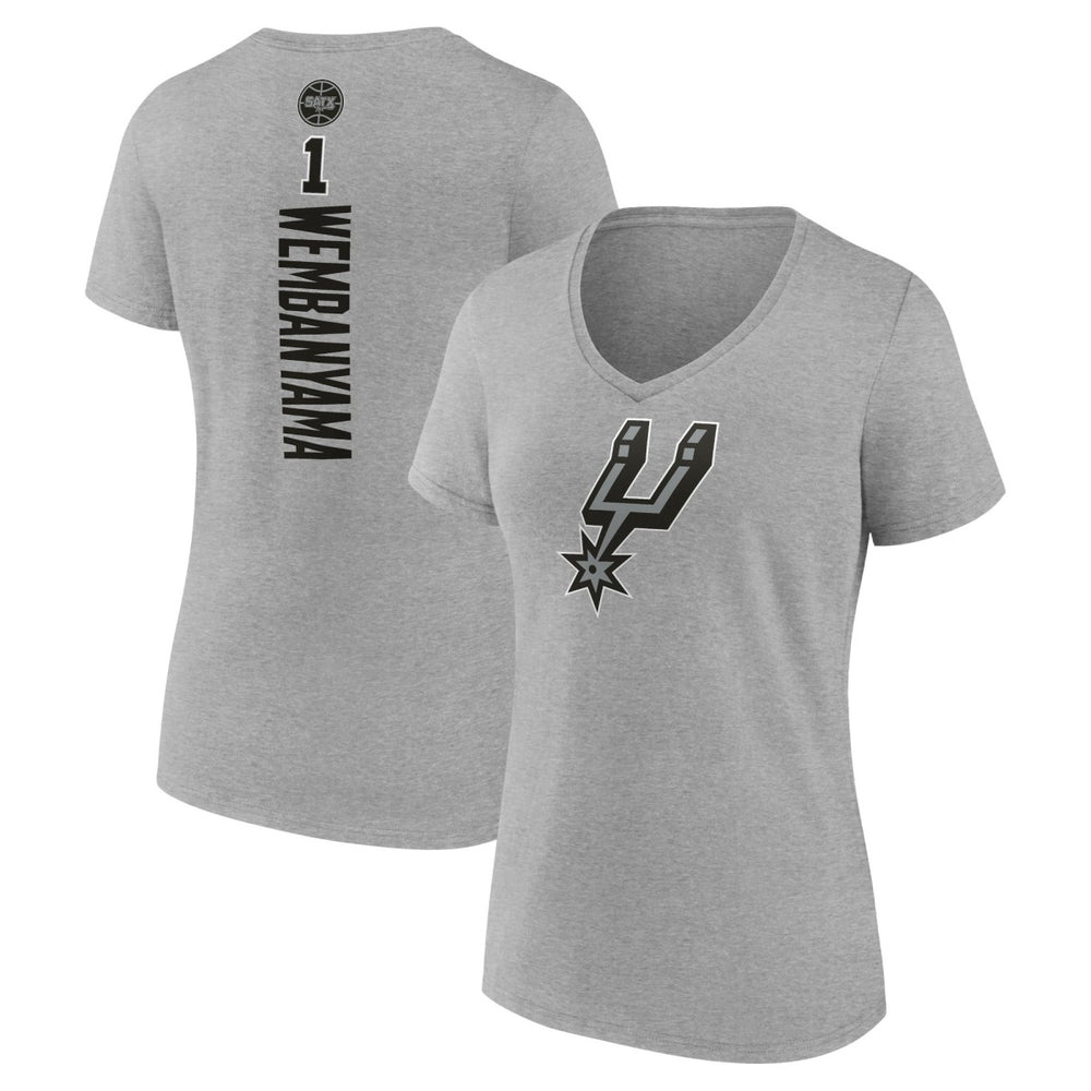NBA Victor Wembanyama San Antonio Spurs Women's Playmaker Name & Number V-Neck T-Shirt