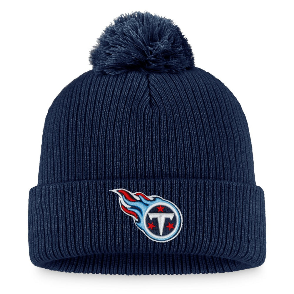 Women's Logo Cuffed Knit Hat with Pom - Tennessee Titans