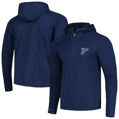 NHL Heather Navy St. Louis Blues Antigua Spikes Raglan Quarter-Zip Hoodie