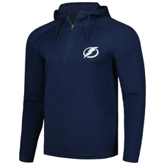 NHL Heather Navy Tampa Bay Lightning Antigua Spikes Raglan Quarter-Zip Hoodie