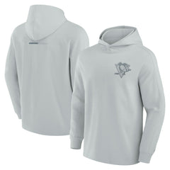 NHL Gray Pittsburgh Penguins Fanatics Elements Lightweight Tri-Blend Fleece Hoodie