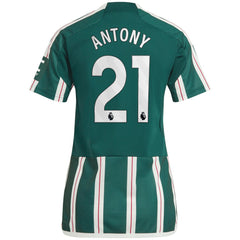 Antony Manchester United Women's 2023/24 Away Replica Player Jersey - Adidas Green