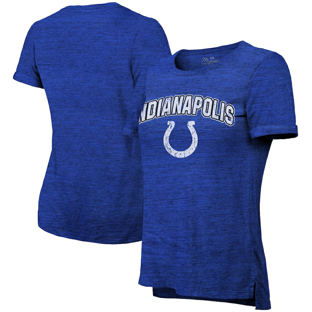 Majestic Threads Women's Indiana Nights Alternate Tri-Blend Boyfriend T-Shirt - Indianapolis Colts