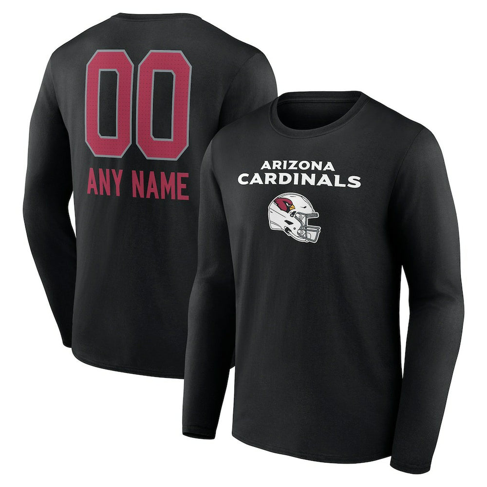 Personalized Name & Number Team Wordmark Long Sleeve T-Shirt - Arizona Cardinals