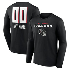 Personalized Name & Number Team Wordmark Long Sleeve T-Shirt - Atlanta Falcons