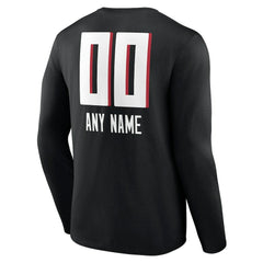 Personalized Name & Number Team Wordmark Long Sleeve T-Shirt - Atlanta Falcons