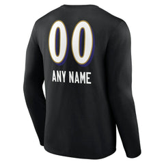 Personalized Name & Number Team Wordmark Long Sleeve T-Shirt - Baltimore Ravens