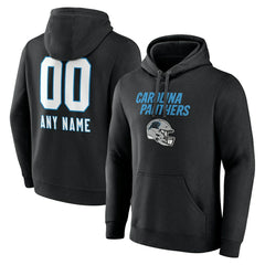 Personalized Name & Number Team Wordmark Pullover Hoodie - Carolina Panthers