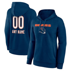 Women's Personalized Name & Number Team Wordmark Pullover Hoodie - Chicago Bears