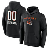 Personalized Name & Number Team Wordmark Pullover Hoodie - Cincinnati Bengals