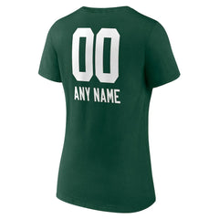 Women's Personalized Name & Number Team Wordmark V-Neck T-Shirt - Green Bay Packers