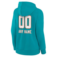 Women's Personalized Name & Number Team Wordmark Pullover Hoodie - Miami Dolphins