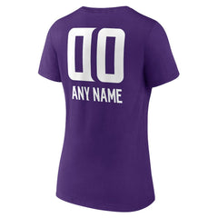 Women's Personalized Name & Number Team Wordmark V-Neck T-Shirt - Minnesota Vikings