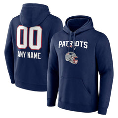 Personalized Name & Number Team Wordmark Pullover Hoodie - New England Patriots
