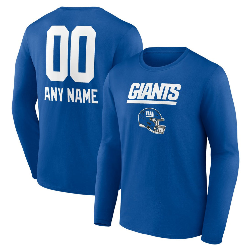 Personalized Name & Number Team Wordmark Long Sleeve T-Shirt - New York Giants