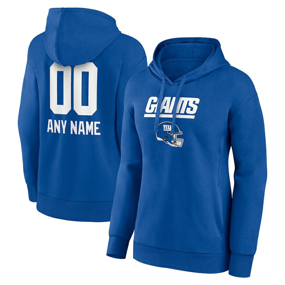 Women's Personalized Name & Number Team Wordmark Pullover Hoodie - New York Giants