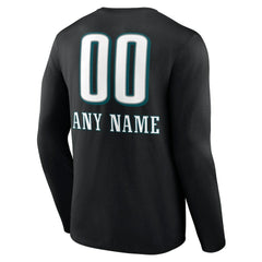 Personalized Name & Number Team Wordmark Long Sleeve T-Shirt - Philadelphia Eagles