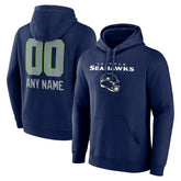 Personalized Name & Number Team Wordmark Pullover Hoodie - Seattle Seahawks