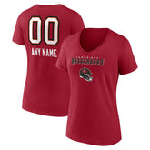 Women's Personalized Name & Number Team Wordmark V-Neck T-Shirt - Tampa Bay Buccaneers